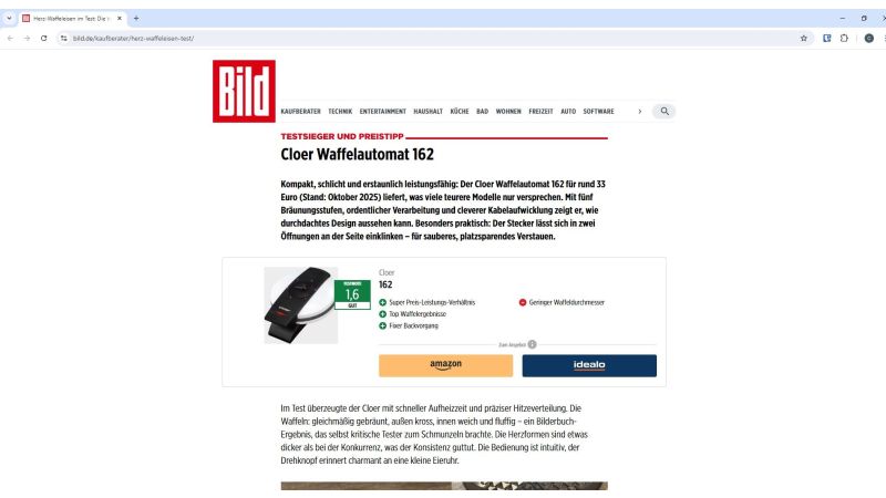 Waffeleisen Cloer 1621