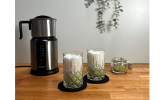 Matcha Latte aus dem Milchaufschäumer