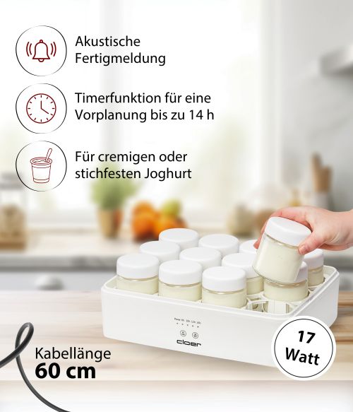 Features vom Cloer 9921 Joghurtbereiter