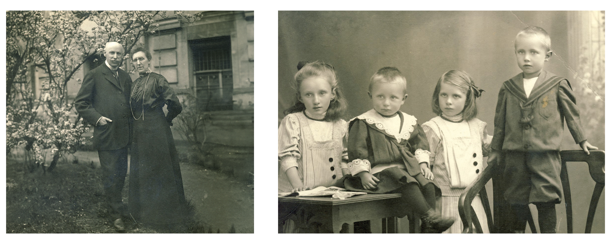 Caspar Cloer mit Frau Dina und Kindern