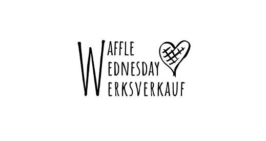 Das Bild zeigt das Logo für Waffle Wednesday im Cloer Werksverkauf.
